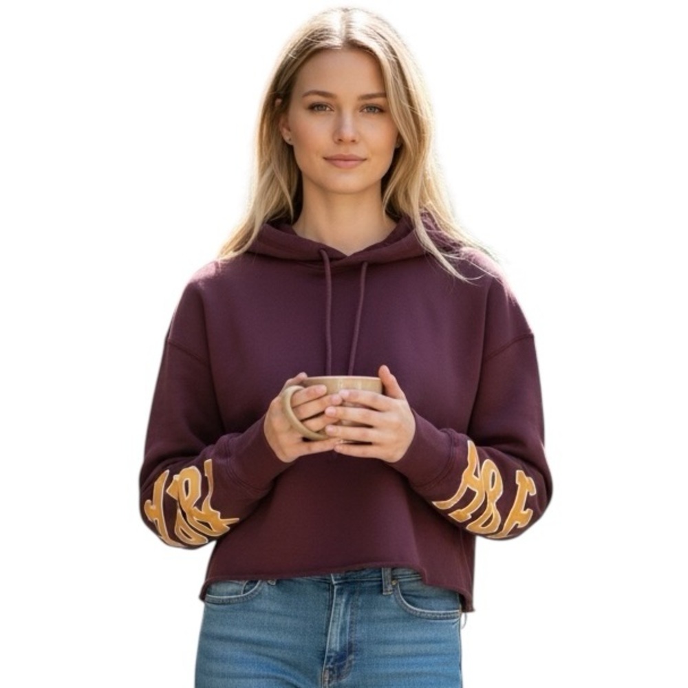 Abercrombie & Fitch Deep Purple Spellout Sweatshirt Pullover Oversized Hoodie L